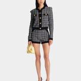 BALMAIN 圓領輕量花呢針織開襟衫