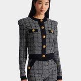 BALMAIN 圓領輕量花呢針織開襟衫