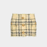 BALMAIN 亮蔥花呢鈕扣迷你裙