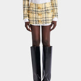 BALMAIN 亮蔥花呢鈕扣迷你裙