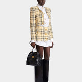 BALMAIN 亮蔥花呢鈕扣迷你裙