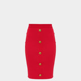 BALMAIN 膝下合身嫘縈裙