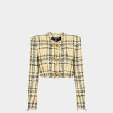 BALMAIN 亮蔥花呢短版外套