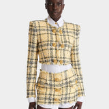 BALMAIN 亮蔥花呢短版外套