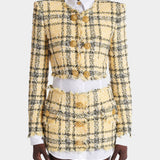 BALMAIN 亮蔥花呢短版外套