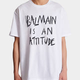 BALMAIN Attitude 標語短袖 T 恤