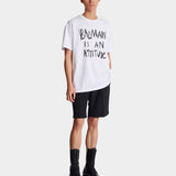 BALMAIN Attitude 標語短袖 T 恤
