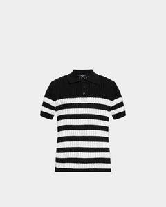BALMAIN 條紋羅紋棉質針織 Polo 衫