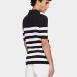 BALMAIN 條紋羅紋棉質針織 Polo 衫