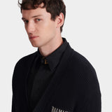 BALMAIN 棉質麻花針織開襟衫