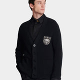 BALMAIN 棉質麻花針織開襟衫