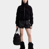 MONCLER 亮片短版羽絨外套