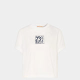 MARNI 方塊Logo寬版T-Shirt