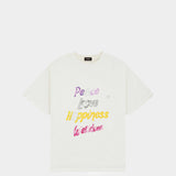 WE11DONE 彩色字母刷舊T-Shirt