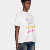 WE11DONE 彩色字母刷舊T-Shirt