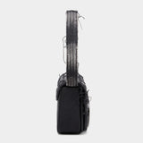 DIESEL 1DR 牛仔肩背包 (黑)