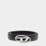 DIESEL LOGO D 閃耀皮革皮帶