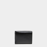 DIESEL D Logo三折皮革短夾