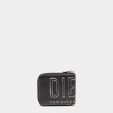 DIESEL 立體字樣拉鍊短夾