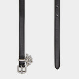 DIESEL Logo 墜飾皮革皮帶