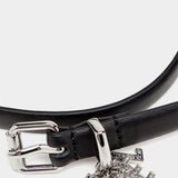 DIESEL Logo 墜飾皮革皮帶