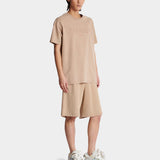 BALMAIN LOGO EMBROIDERED T-SHIRT - SAND 