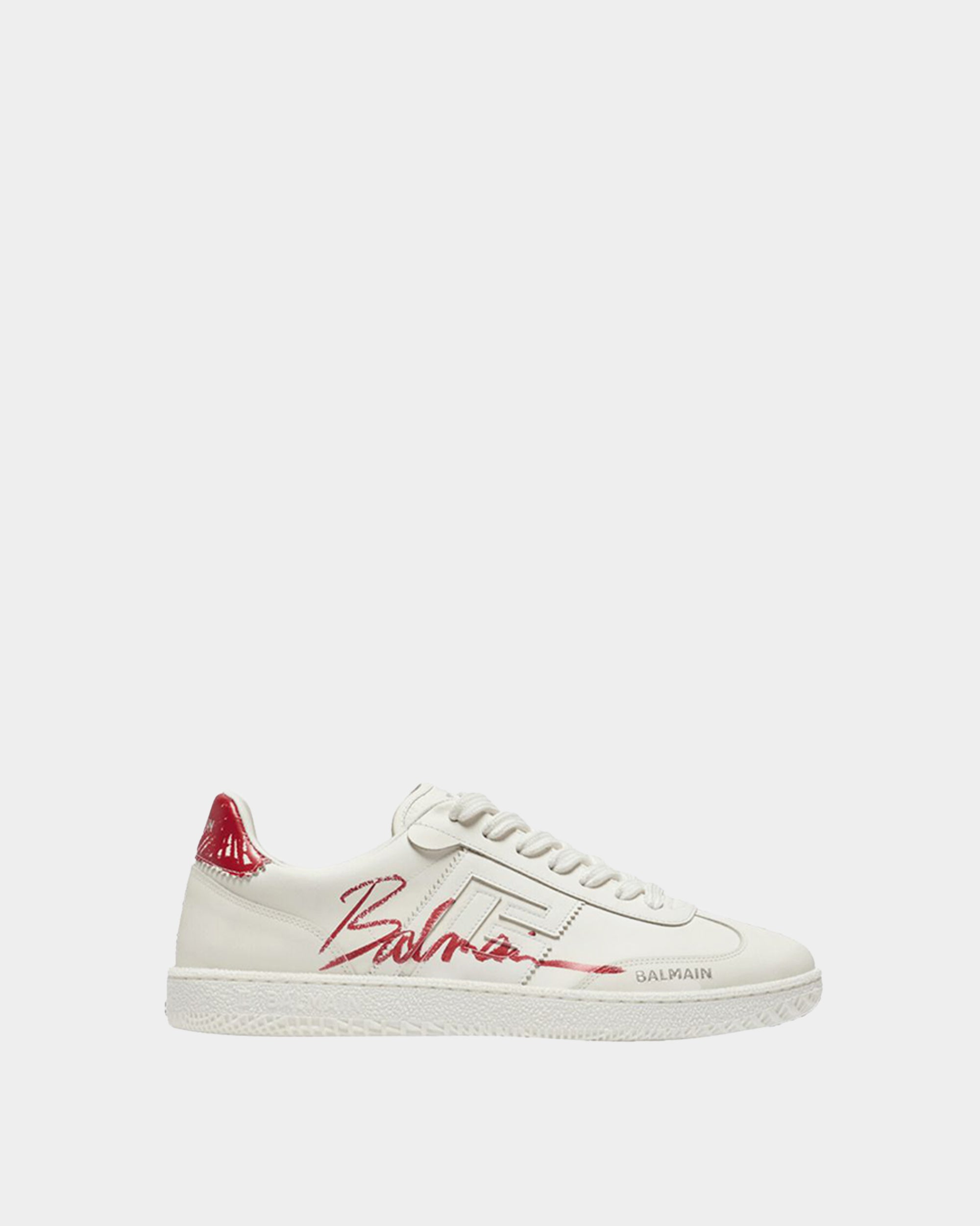 BALMAIN Lipstick Calfskin Platform Sneakers 
