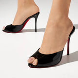 Christian Louboutin Me Dolly 黑色漆皮高跟 10 cm 穆勒鞋