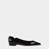 Christian Louboutin 黑色漆皮波浪平底鞋