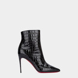 Christian Louboutin So Kate 鱷魚壓紋漆皮 10 cm 高跟短靴
