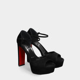 Christian Louboutin 絨面 13 cm 高跟厚底跟鞋