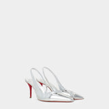 Christian Louboutin Posticha 銀色鏡面尖頭 8 cm 高跟鞋