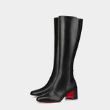 Christian Louboutin Jane Botta 黑色真皮 5.5 cm 膝下靴