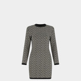 BALMAIN MONOGRAM 提花短洋裝