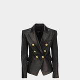BALMAIN Classic 6-button leather jacket 