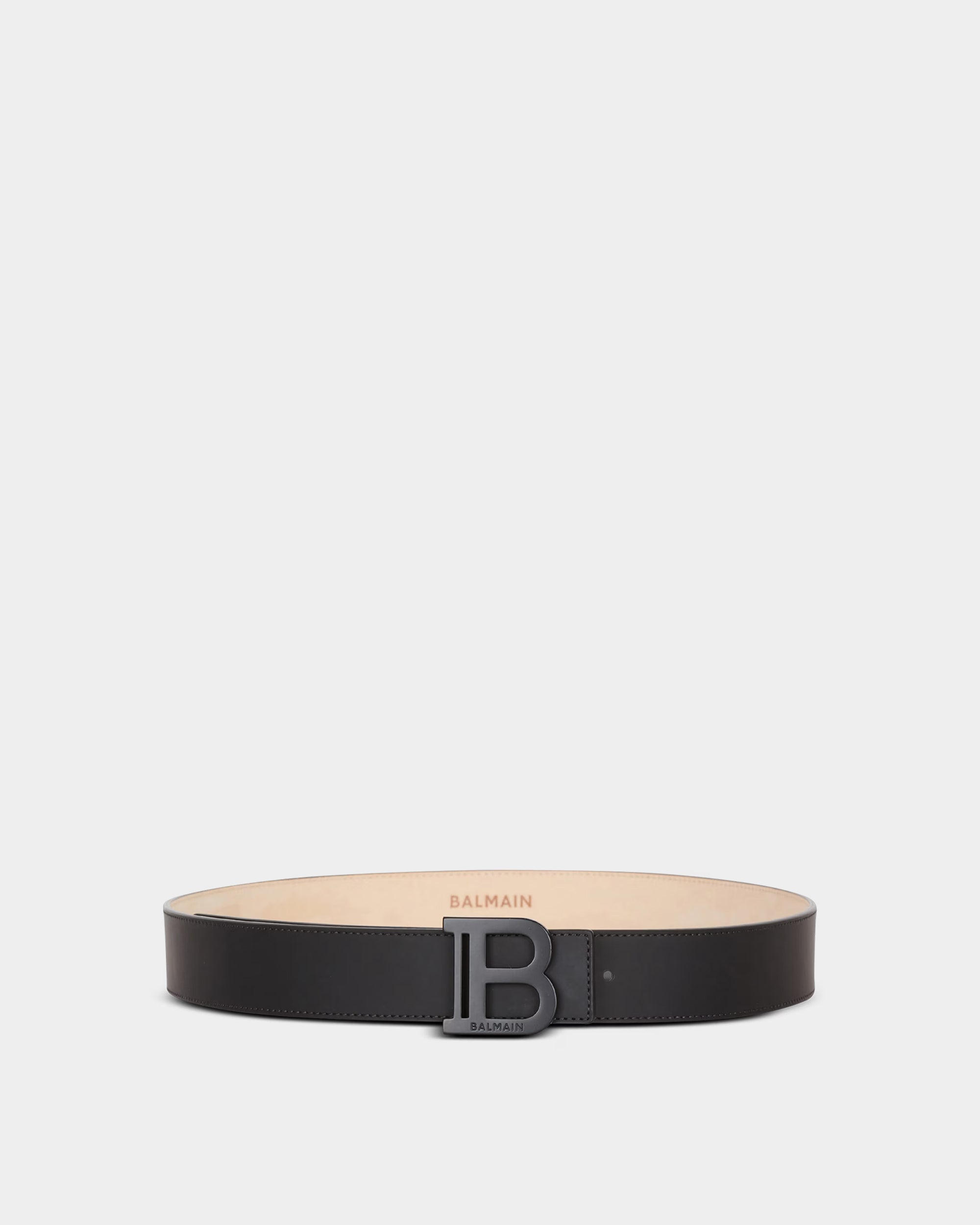 BALMAIN Black B-shaped buckle belt 35MM 