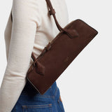 ALAÏA 駝色皮革肩背包