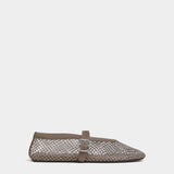 ALAÏA 璀璨水鑽網紗瑪莉珍鞋