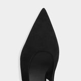 ALAÏA 麂皮尖頭幾何楔型後繫帶鞋