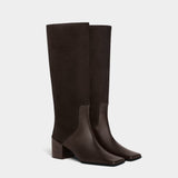 ALAÏA 拼接質感方頭及膝長靴