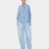 ALAÏA 弧形下擺拉鍊丹寧襯衫