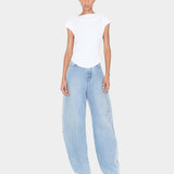 ALAÏA 圓弧下擺連袖棉質 T-shirt