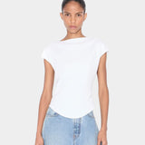 ALAÏA 圓弧下擺連袖棉質 T-shirt