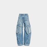 VERSACE 低腰工裝寬版單寧褲